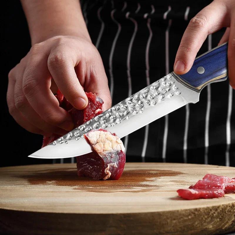 6.5Inch Hand Forged Chef Knife Butcher Boning Knife Wooden Handle Meat Vegetable Cutting Knife Stainless Steel Kitchen Knives