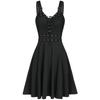 Damenkleid Gothic Punk Stil Kleid Patchwork Bandage Trägerkleid