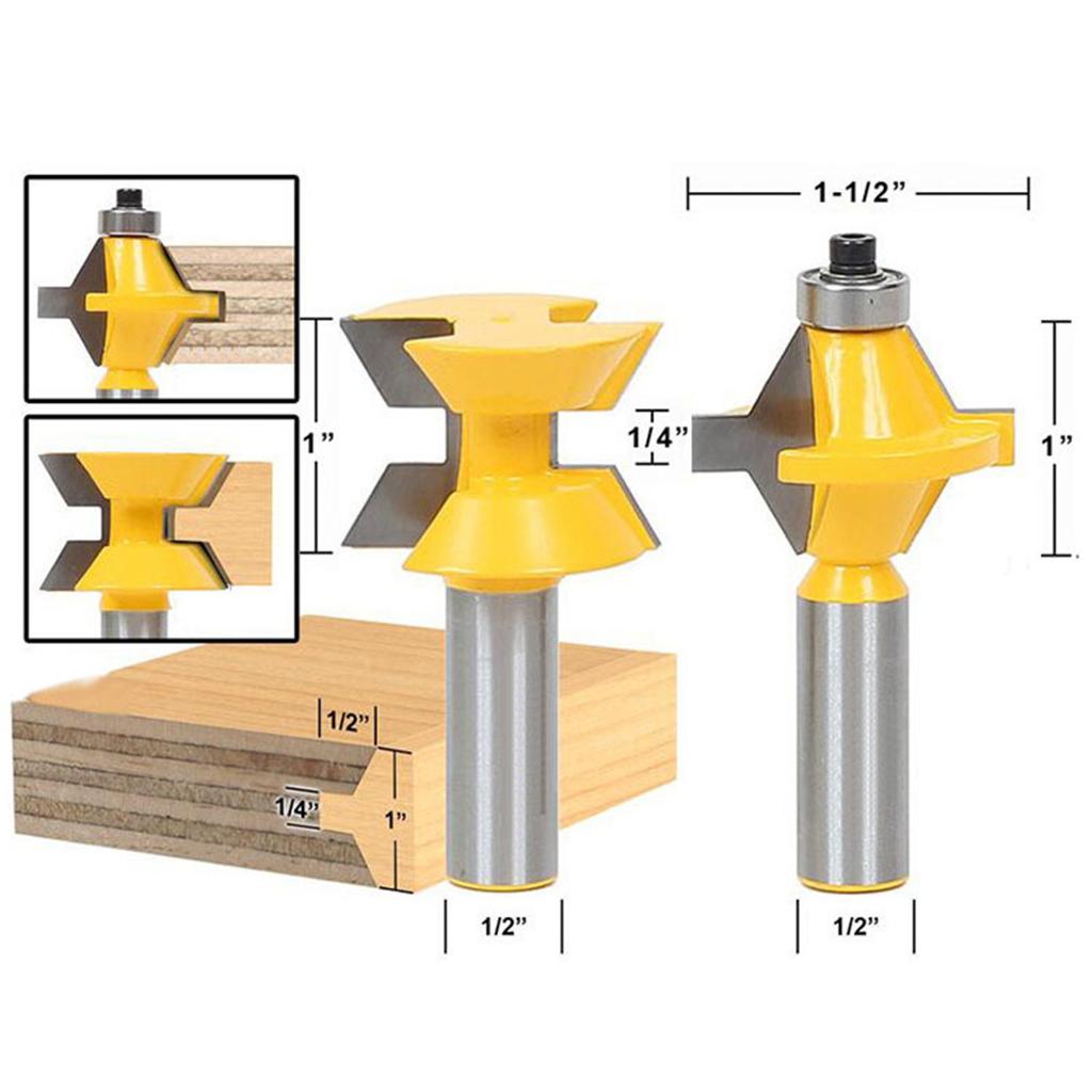 Large Lock Miter Router Bit 120Degree Shank Tenon Cutter Woodworking CarvingTool