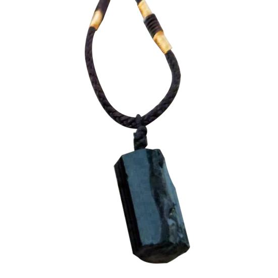 

Women Vintage Hollow Artificial Black Tourmaline Stone Long Necklace Jewelry