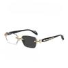 Women Retro Pochromic Glasses  Men Fashion Anti Blue Light Rimless Eye Glasses Unisex