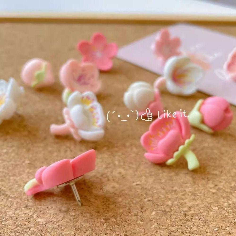 20/30Pcs DIY Sakura Pushpins Creative Thumb Tacks Blackboard Push Pins  Office School Supplies