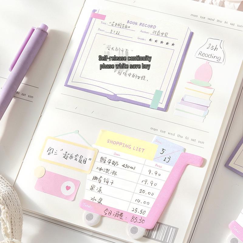 Life Notes Series: Reusable Sticky Notes - Simple Style for Students, Messages, and Reminders