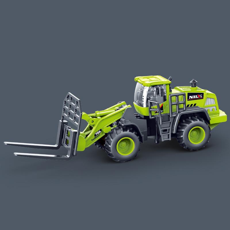Excavator Plastic Simulated Bulldozer  Roller Forklift Children Toy Car Inertia