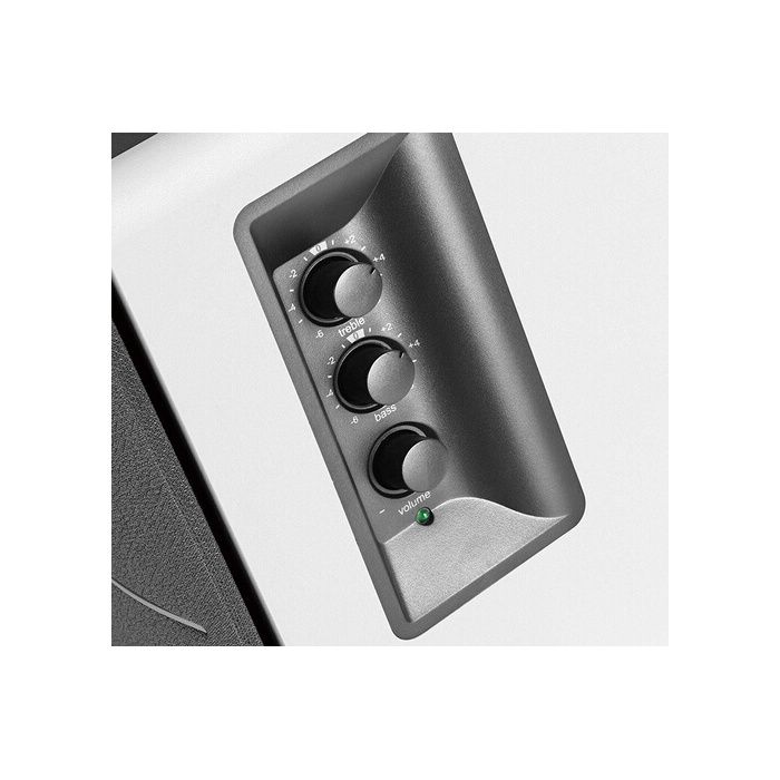 Edifier R1280T Blanc- Enceintes Studio et Bibliothèque Actives 42W, Télécommande IR, 2 Entrées RCA, Ampli Intégré, Pour PC, Portable