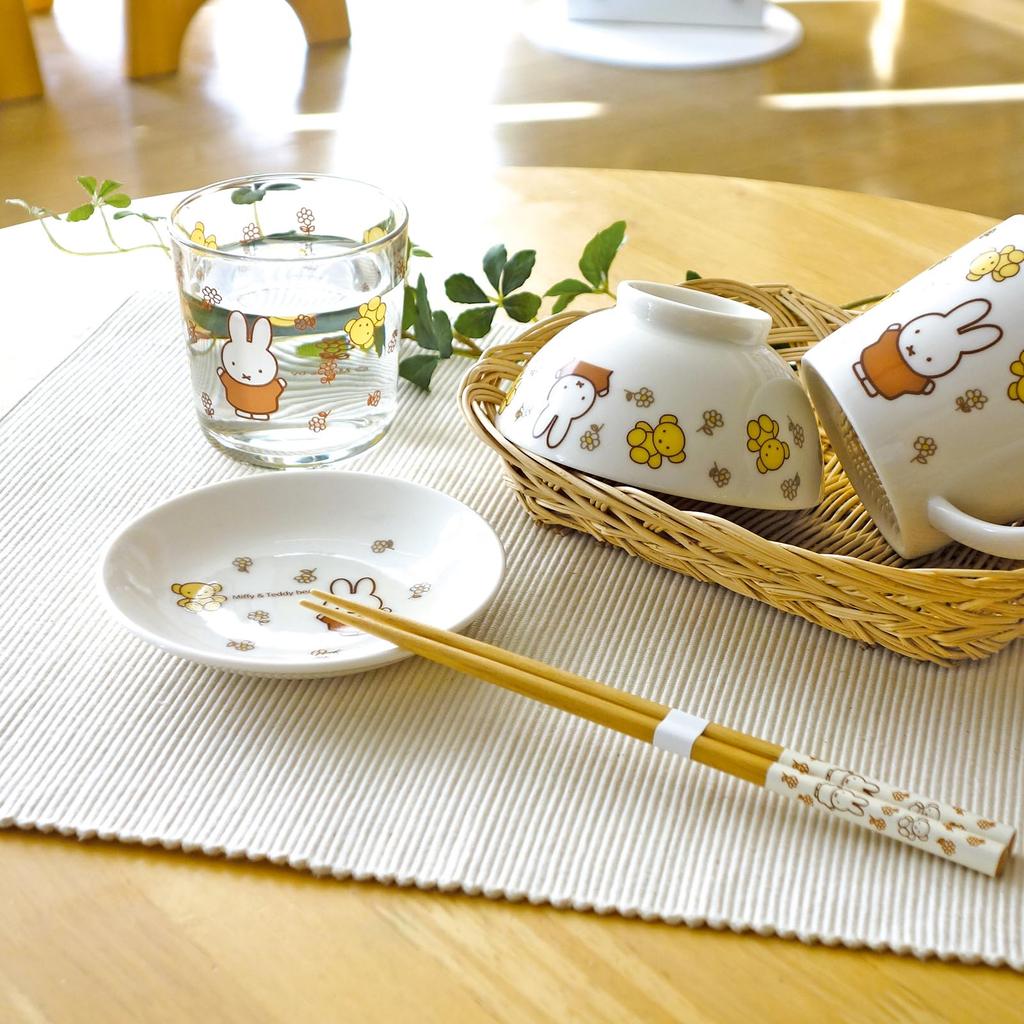 Dick Bruna Glass Miffy Teddy Made in 413104 "Miffy" Tumbler, Approx. 280ml, Tableware, Accessories, & Bear, Japan,