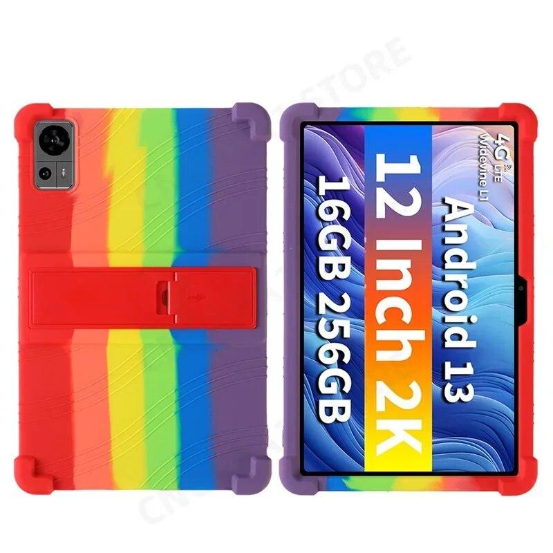 Abdeckung für Teclast T60 2023 Fall 12 "Tablet PC Kickstand Funda mit 4 Stoßfest Airbags Kinder Sicherheit Weiche Silikon