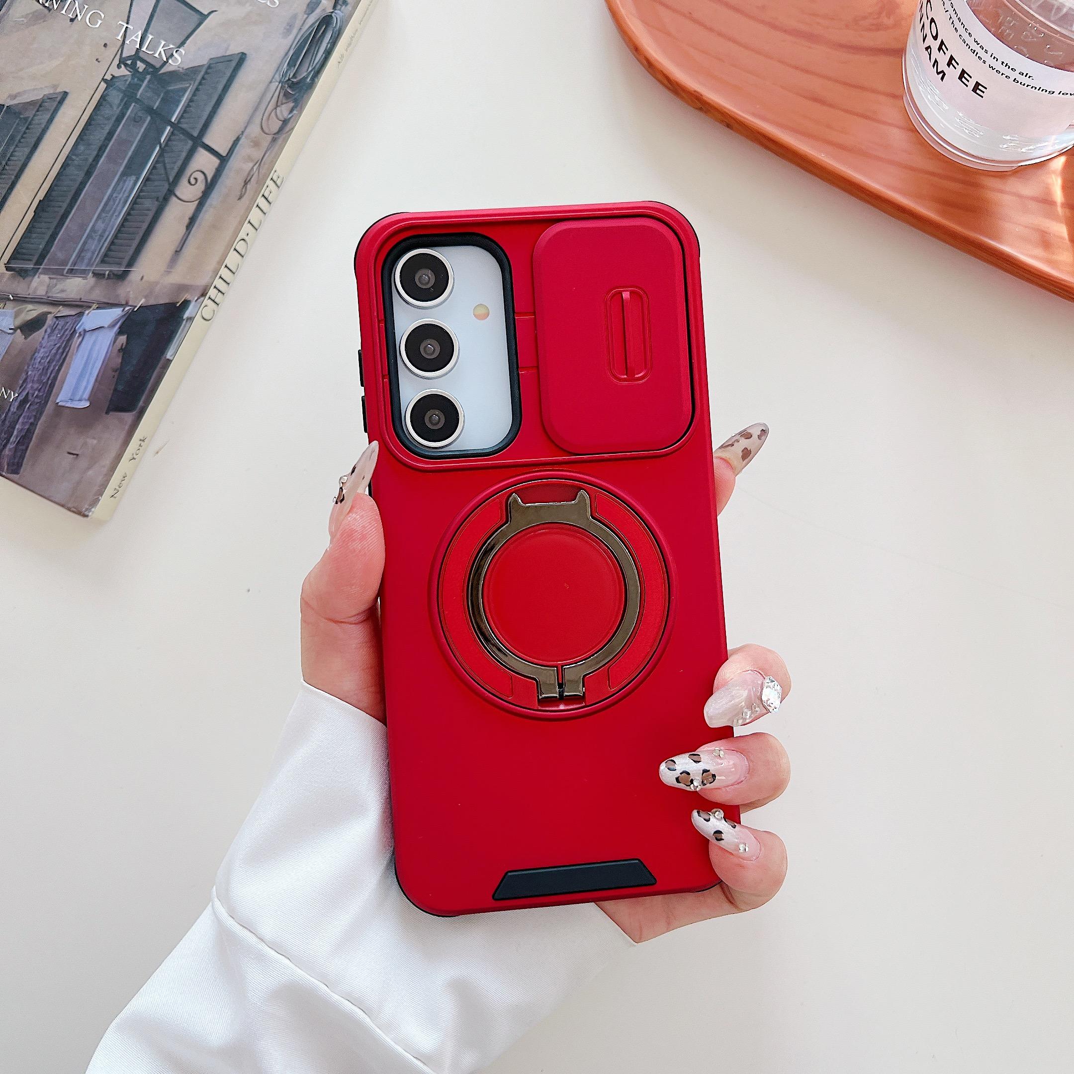 

Magnetic Ring Stand Shockproof Case For Samsung Galaxy A14 A54 A15 A25 A35 A55 A05s A16 A26 A36 A56 A17 A37 A57 5G Phone Cover For A57 5G червоний