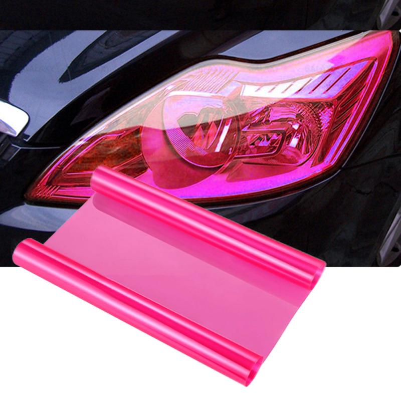 30 × 120 cm Selbstklebende Scheinwerfer Rückleuchten Nebelscheinwerfer Tönungsfolie Vinylfolie (Rosa)
