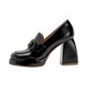 Metal buckle platform loafers spring and summer new versatile British style small leather shoes waterproof table super high heel single shoes women