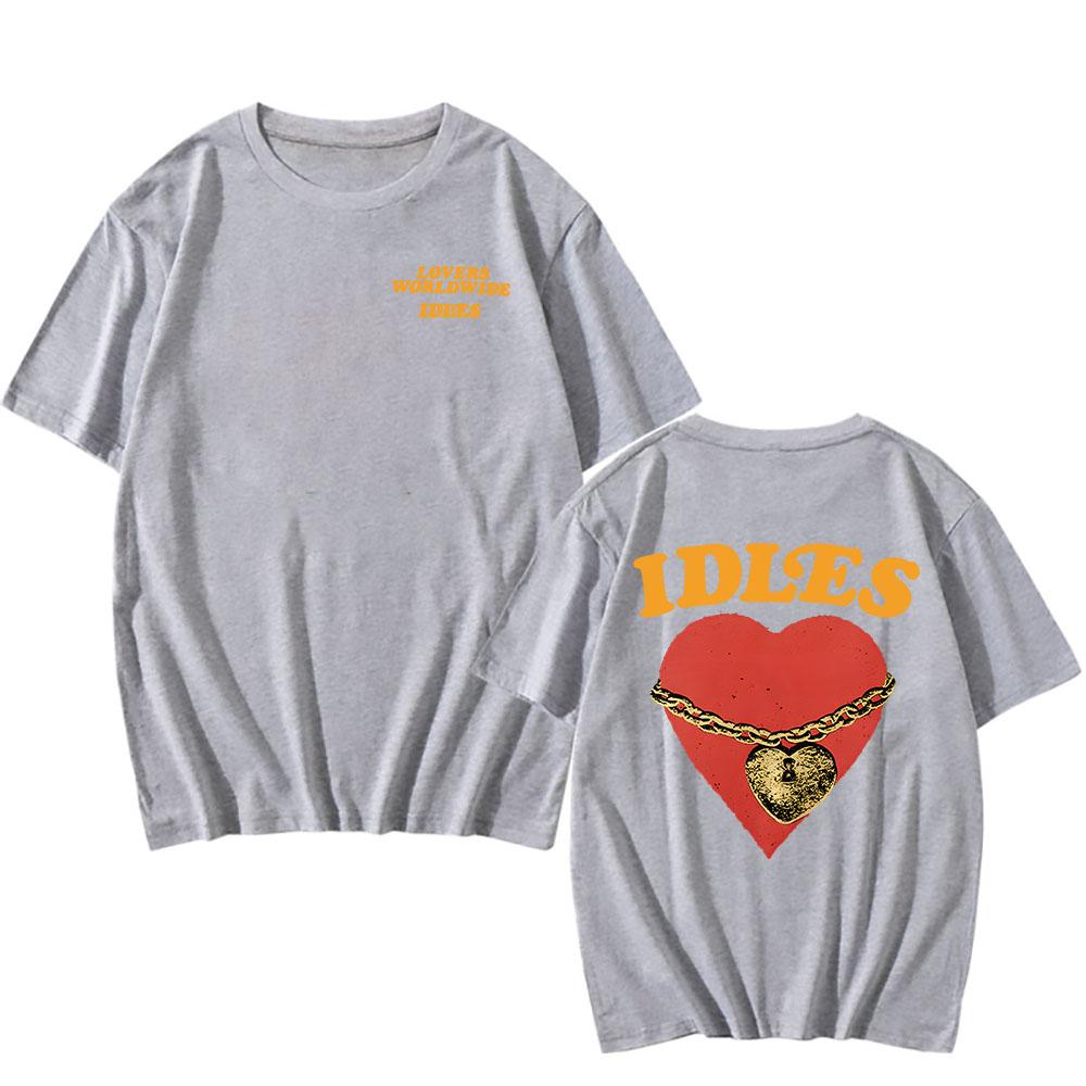 IDLES LOVERS WORLD WIDE Tshirts Short Sleeve Summer Cotton T-shirt Cotton Soft Men Women T Shirt Casua Punk Unisex Streetwear
