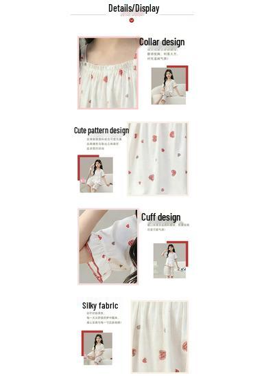 Girls' Ice Silk Short Sleeve Pajama Set, Cooling Home Wear for Summer, Suitable for Medium and Large Children.