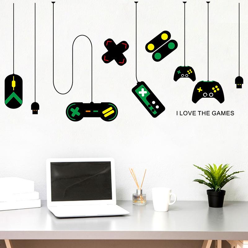 Game Console Game Controller Decorative Chandelier Wall Stick Internet Cafe Study Computer Desk Background Sticker