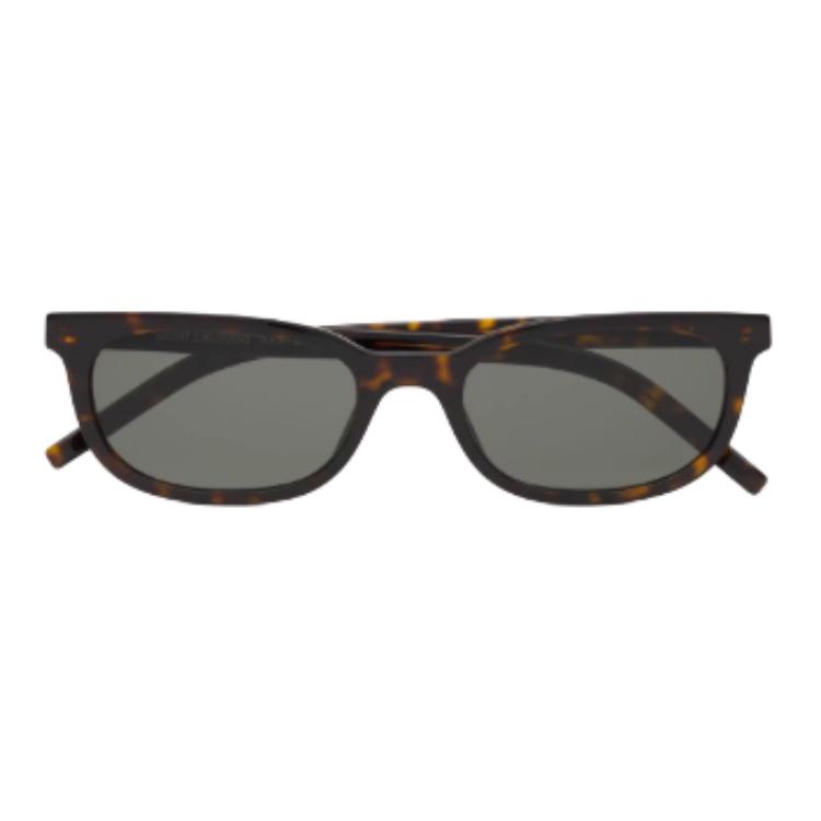 Saint Laurent Logo Design Oval Sunglasses Unisex Sunglasses Dark-Havana-Brown SL-M160/F-002