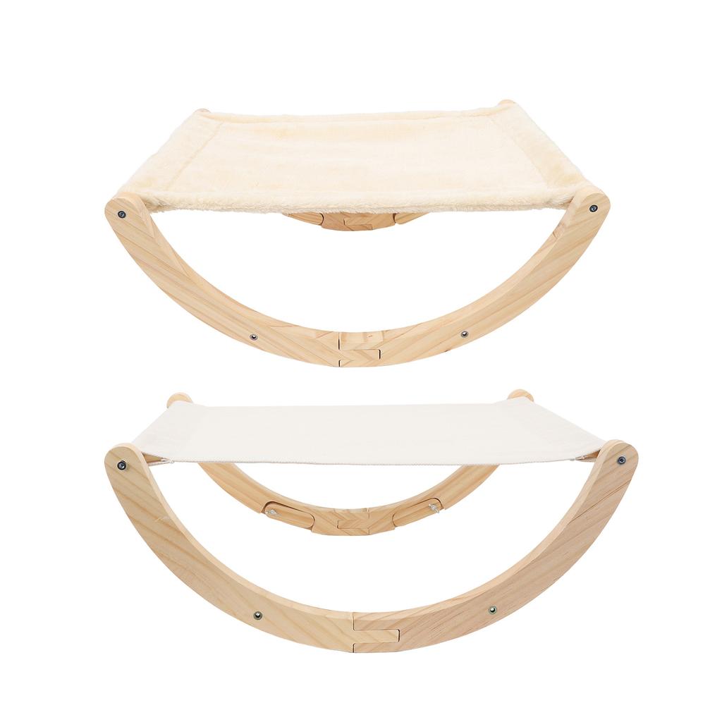 Wooden Cat Hammock Foldable Antislip Easy To Assemble Elevated Pet Hammock Bed Furniture for Indoor