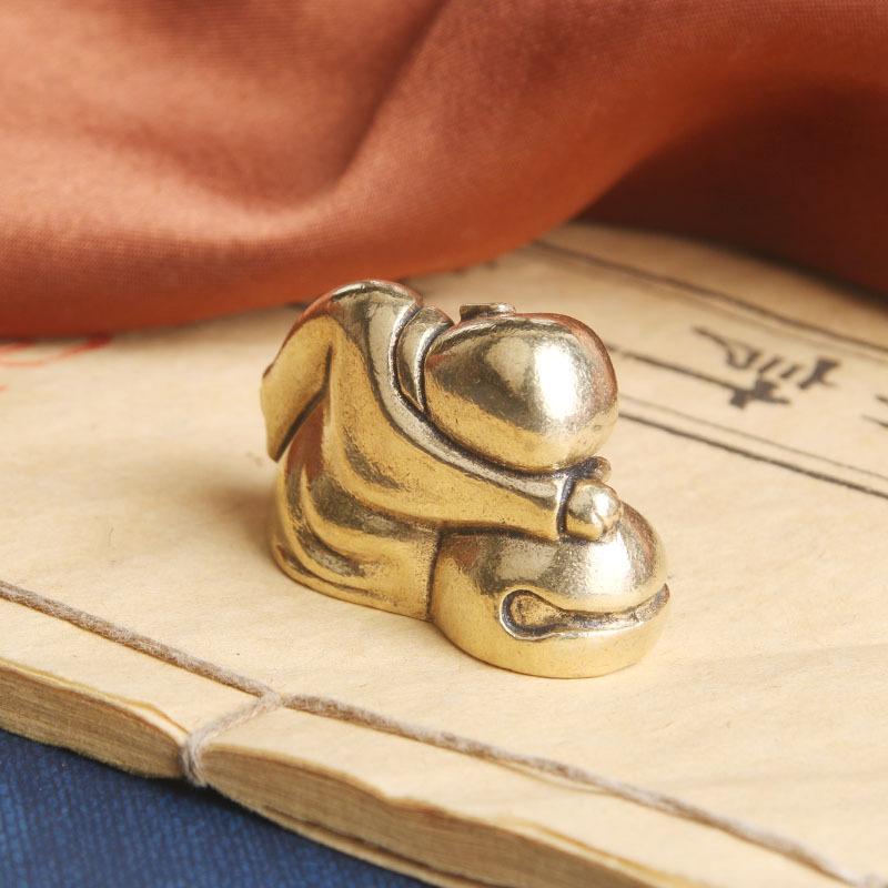 Vintage Brass Zen Little Monk Desktop Ornament Fun Copper Sculpture Craft Tea Pet Decoration Copperware Wholesale