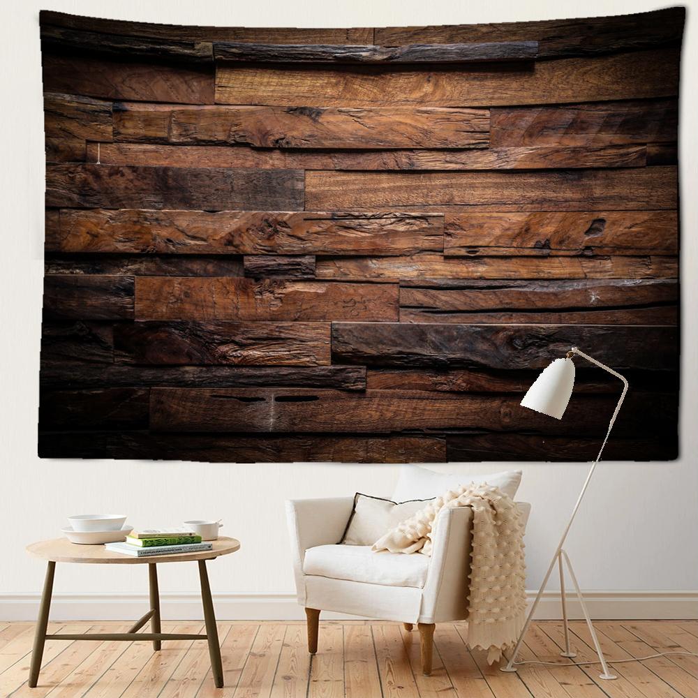 Dark Wood Texture Tapestry Wall Hanging Abstract Art Hippie Tapez Living Room Home Decor Background Cloth