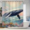 Mystic Ocean Whale Waterproof Shower Curtain With Artistic Deep Sea Design And High-Quality Material For Bathroom Decor