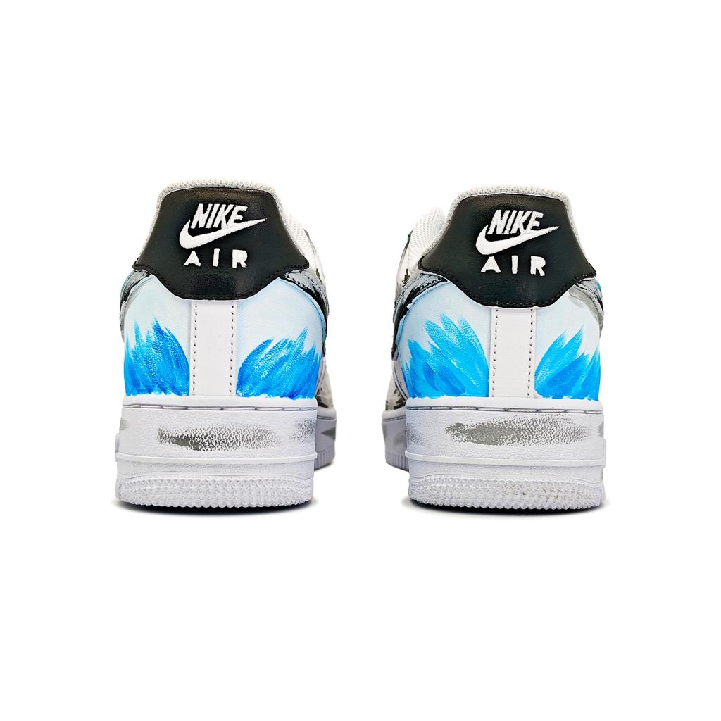 Nike Air Force 1 Odporne na ścieranie Lekkie Zwiększające wzrost Niskie Buty do skateboardingu Unisex Białe Niebieskie CW2288-111(Drużyna1148-)