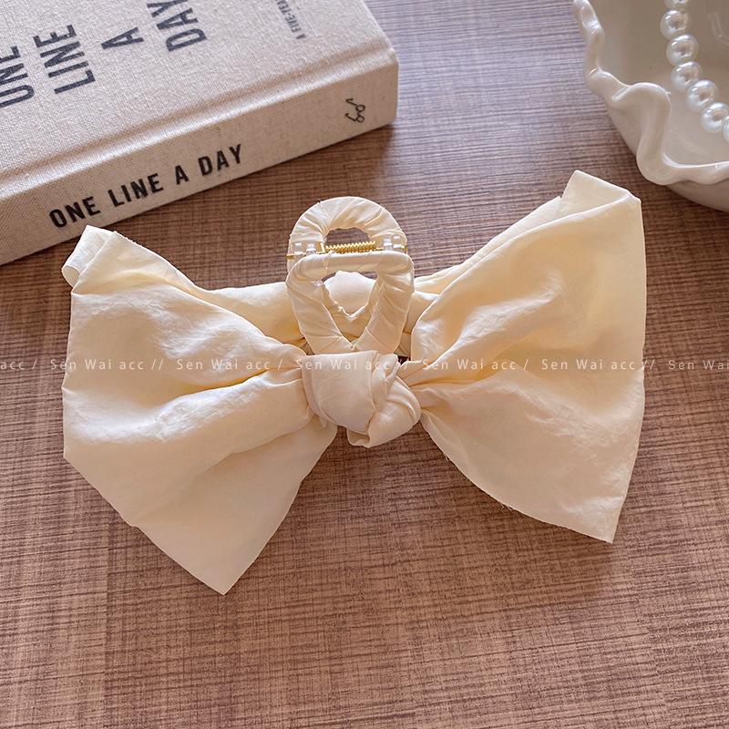 Candy color large bow grab clip Korean shark clip back head plate hairpin hair volume multi hairpin hair claw hair accessories