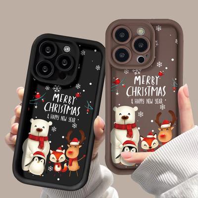 Christmas Phone Case for iPhone 11 13 12 14 15 16 Pro Max XR XS Samsung A15 A55 A05 Redmi 12 13C OPPO A16 A18 A60 Reno 11 Vivo Y17S Y12 Infinix Note