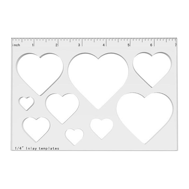 

Triangle or Heart Clear Acrylic Inlay Template Router Stencil Drawing Scale Ruler for Woodworking Precisions Measuring
