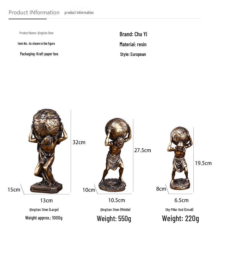 Custom Zeus Greek Mythology Resin Desktop Ornament for Restaurant or Coffee Shop