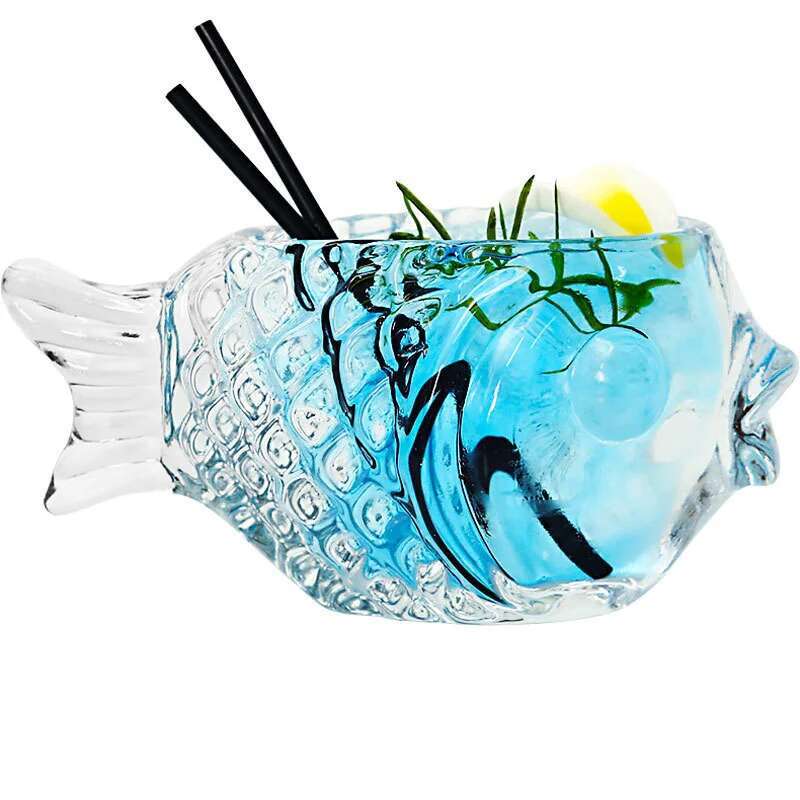 

Cute Fish Cocktail Glass For Bar Restaurant Hotel Molecular Gastronomy Container Glassware Dessert Ice Cream Bowl Smoothie Cup 190ml