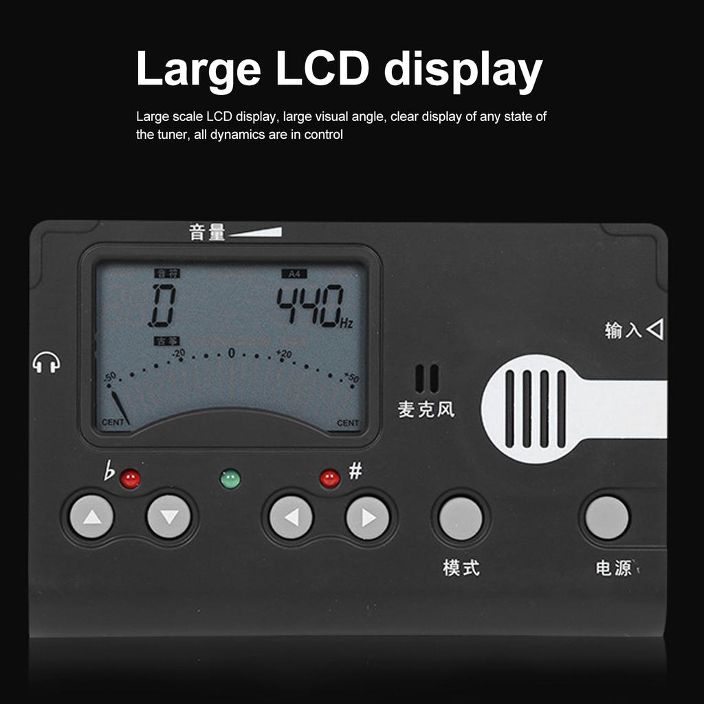 MT 70B Digital Metronome Tuner Tone Generator Guzheng Tuner with Large LCD Display