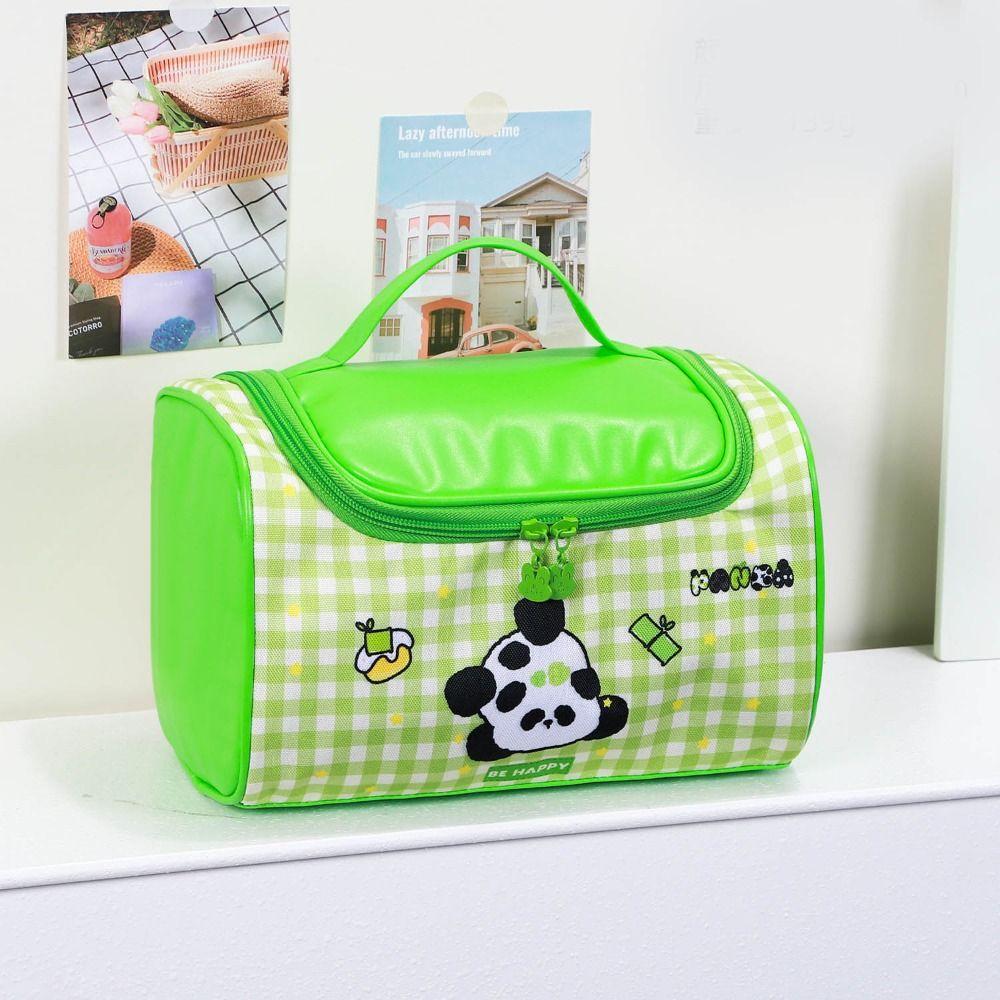 Large Capacity Kitten Makeup Bag Korean Style Toiletry Bag Portable Handheld Cosmetic  Bag  Woman