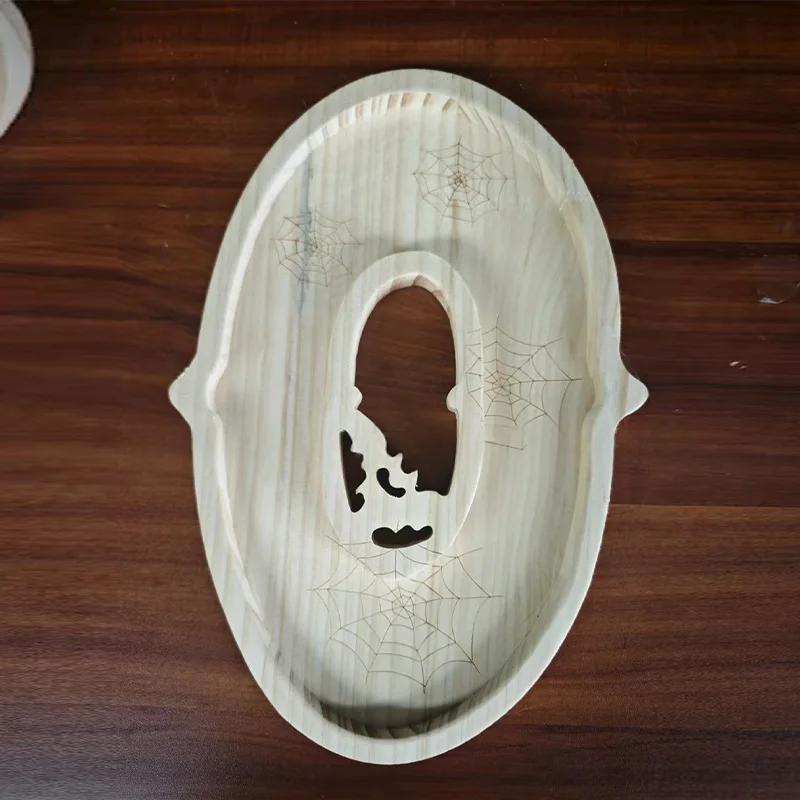 1-3pcs Halloween Party Charcuterie Board Wooden Cheese Board Charcuterie Platter Halloween Decorative Platter For Snack Food