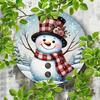 Aluminum Round Snowman Tin Sign 7.87x7.87 inch Winter Rustic Wall Art Home Decor Holiday