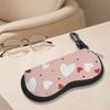 Cute Hearts Pattern Soft Fabric Sunglasses Case, Portable Lightweight Eyewear Pouch, Protective Glasses Bag for Women Girls Travel Daily Use