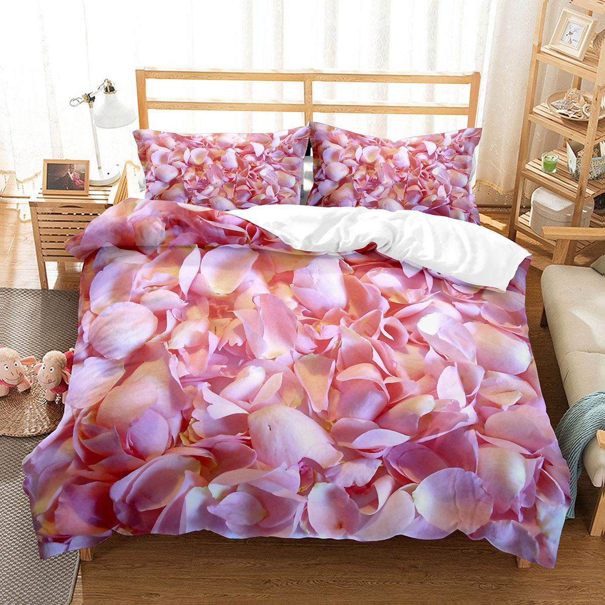 

Vibrant SkinFriendly King Queen Full Petal Size Beautiful Flower Pattern Polyester For Kids Teens Adults Comforter Comforter (quilt)-EU Single(135*200cm)3pcs