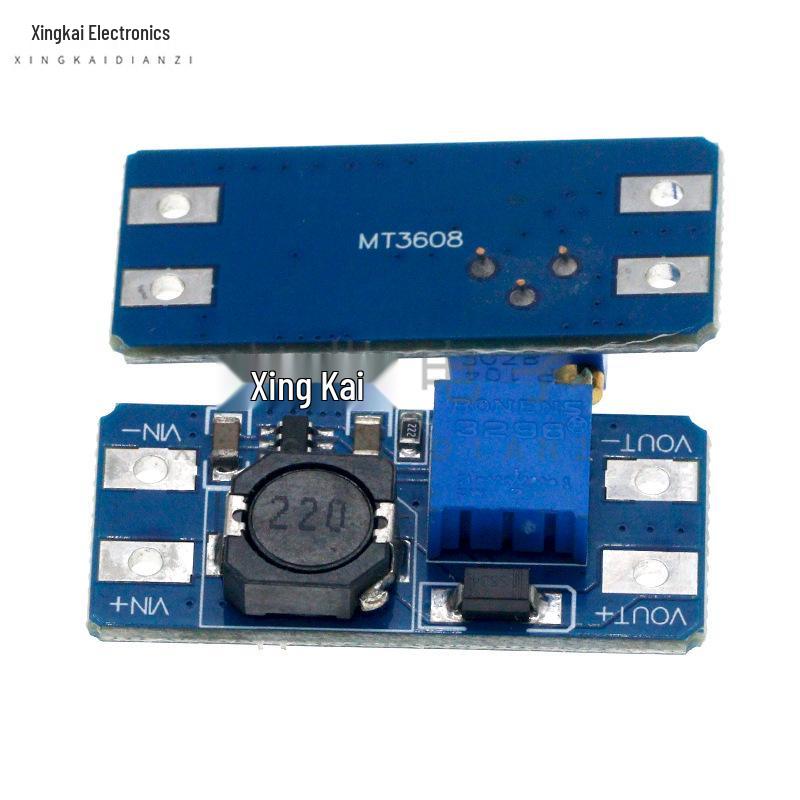 MT3608 Adjustable DC-DC Boost Module: 2A Step-up Board, Input 3V/5V, Output 5V/9V/12V/24V