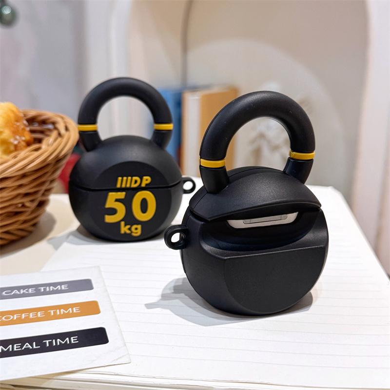 3D Kettlebell Cartoon Cute Earphone Case for AirPods 4 2024 Charging Box Silicone Earphone Cover for AirPods Pro 2 1 2 3 Case