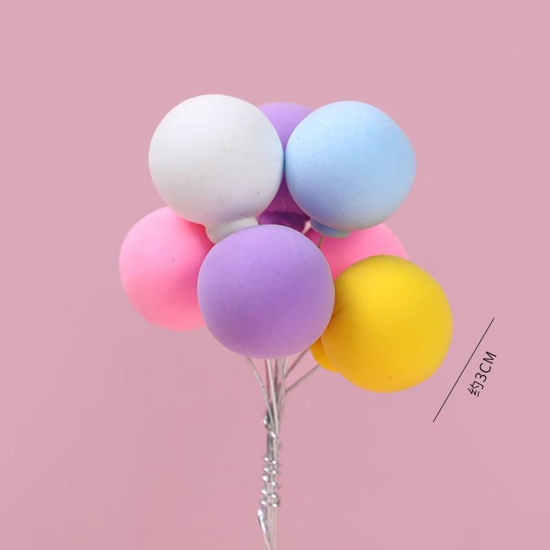 Retro Colorful Balloon Cake Toppers - Large Round for Children's Birthday Dessert Table