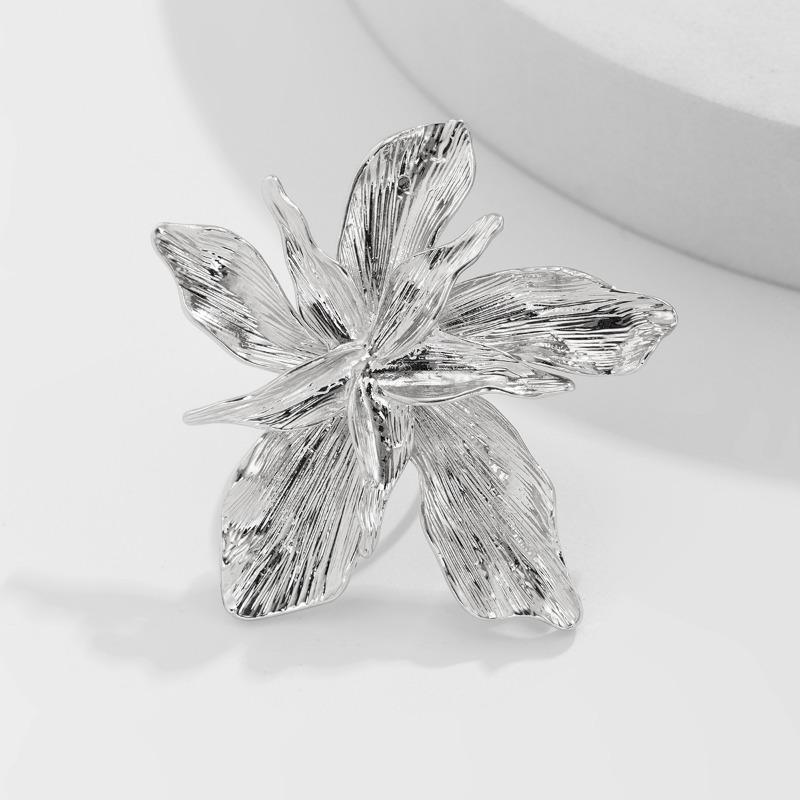 Exaggerated Metal Lily Flower Γυναικεία δαχτυλίδια Κομψό Vintage Ρυθμιζόμενο Ανοιχτό Δαχτυλίδι OL Γυναικεία Δαχτυλίδι Δαχτυλίδι Δάχτυλα Αξεσουάρ κοσμημάτων