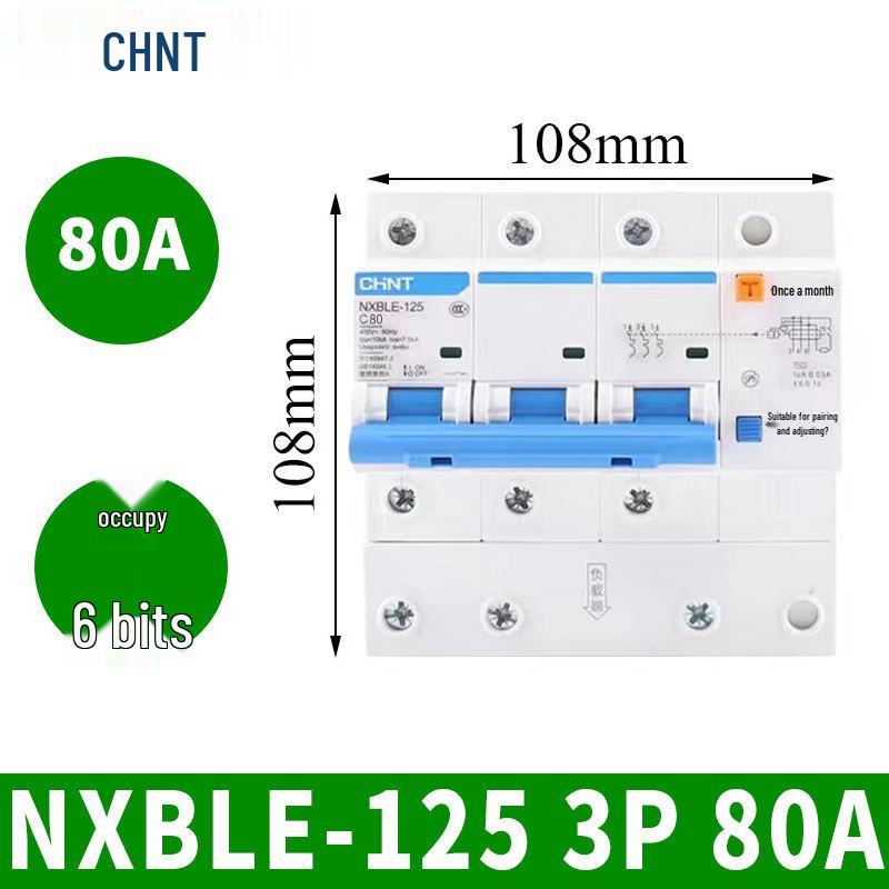 Chint Leakage Protector Circuit Breaker: 2P, 1P3P+N, 4P with Leakage Protection (32A, 20A, 40A, 63A) Air Switch