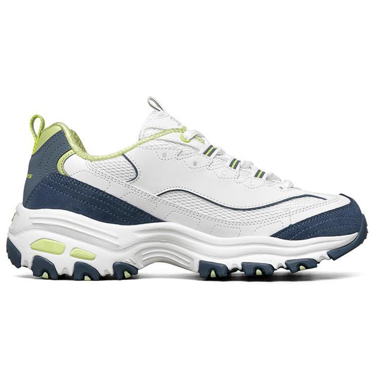 Skechers D'Lites 1.0 Casual Shoes Women's White Blue Green 13167-WNVL