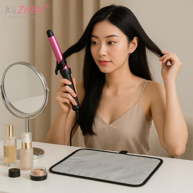1*Portable Anti-Heat Mats Heat Resistant Mat Pouch For Hair Straightener Flat Iron Curling Iron Prevent Burns Styling Organizer