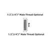 Stainless Steel 1/2" 3/4" 1" Male Thread Pipe Connector Female Thread End Cap 5-30cm Shower Rod Extension Tube Watering Fittings