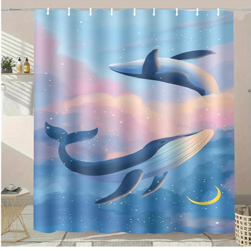 Pond Duck Animals washable Dirt-Resistant Shower Curtain Shower Head waterproof Polyester Bath Curtain For Home Decor