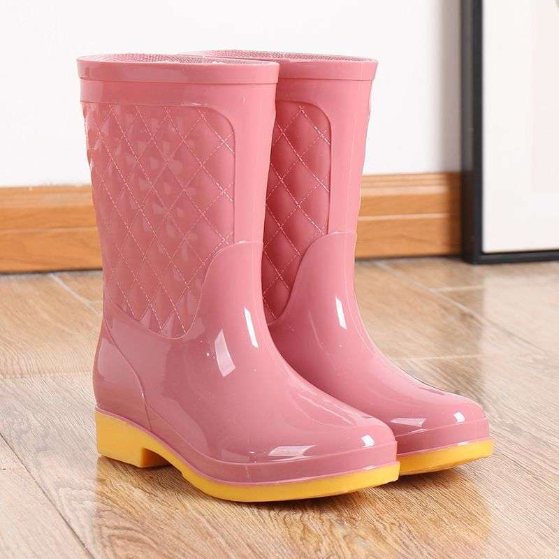 New thickened waterproof shoes household laundry rain boots women's non-slip rain shoes treading overshoes wear-resistant car wash high rubber shoes