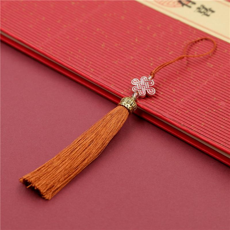 Chinese Style Tassel Ear Metal Hat Plus Beads Hanging Ear Ancient Style Bookmark Cheongsam Hanfu Pressure Placket Tassel Accessories Pendant