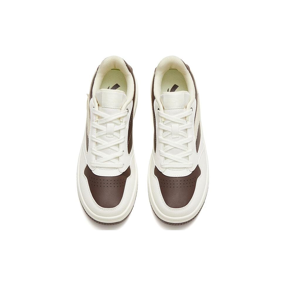 Anta Life Collection 0 Sensory Slip Resistant Abrasion Resistant Low top Skateboard Shoes Women's White Brown 922318060-1