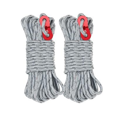 Outdoor Camping Tent Rope with Tent Rope Tensioner Windproof High Strength Reflective Strip Design
