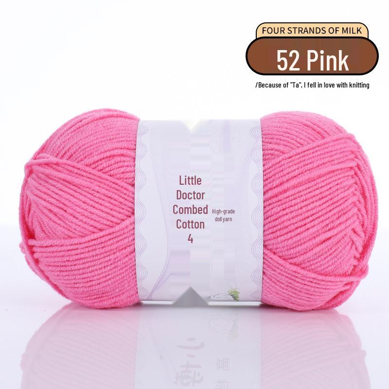 40g 4-Ply Combed Milk Cotton Yarn - Little Doctor, Medium-Thick for DIY Knitting Projects: Dolls, Cushions, Blankets