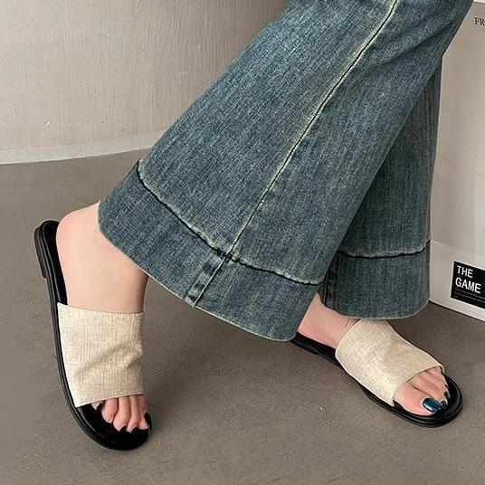 Retro Mori sandals slippers women's 2025 summer new wear soft-soled beach vacation style flat sandals