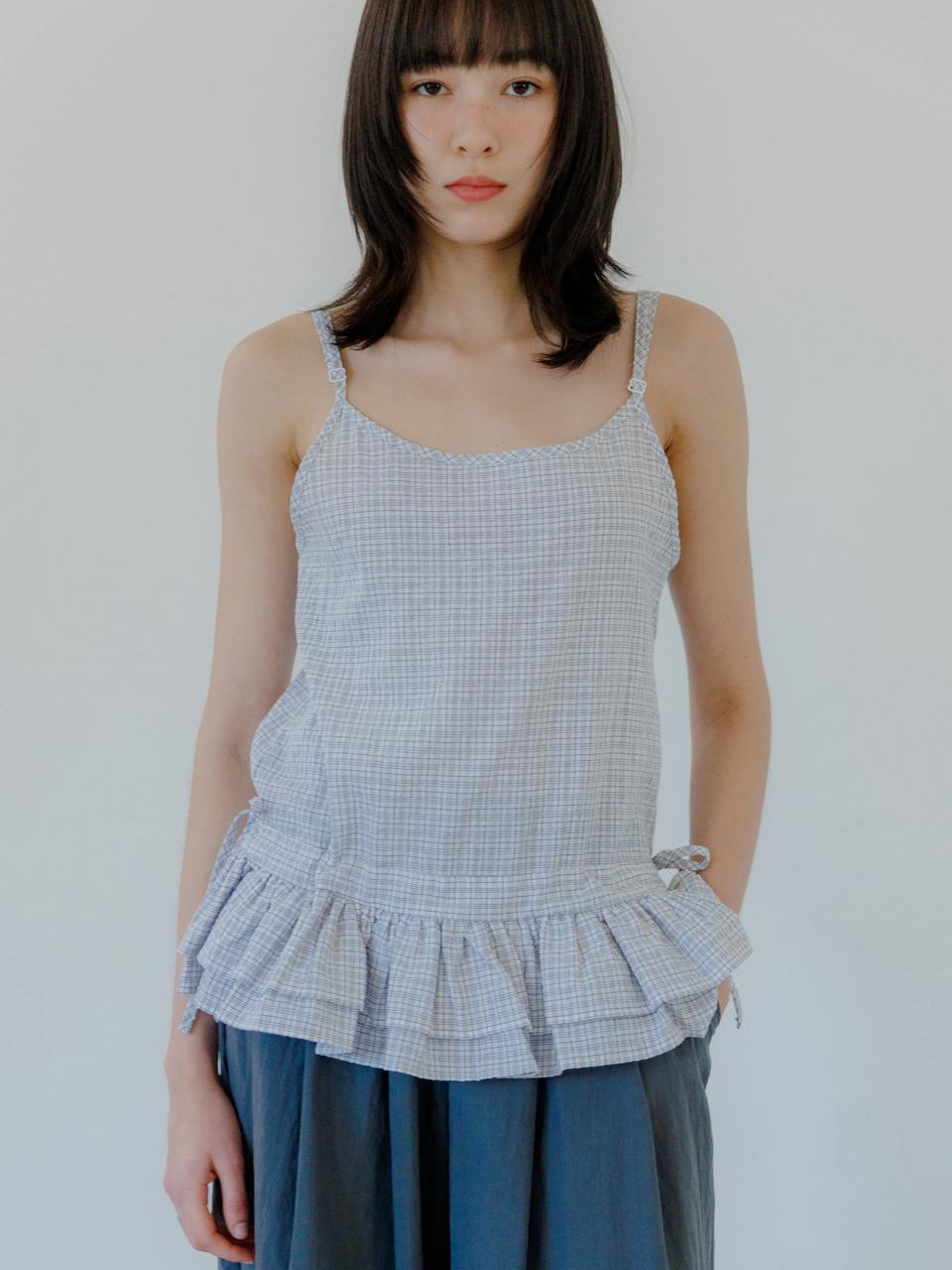 Eight Days A Week Check Frill Sleeveless Eye Ad508 Free